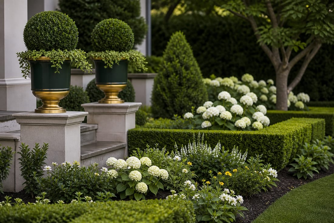 Exemple : jardin soigné prêt pour une mise en vente